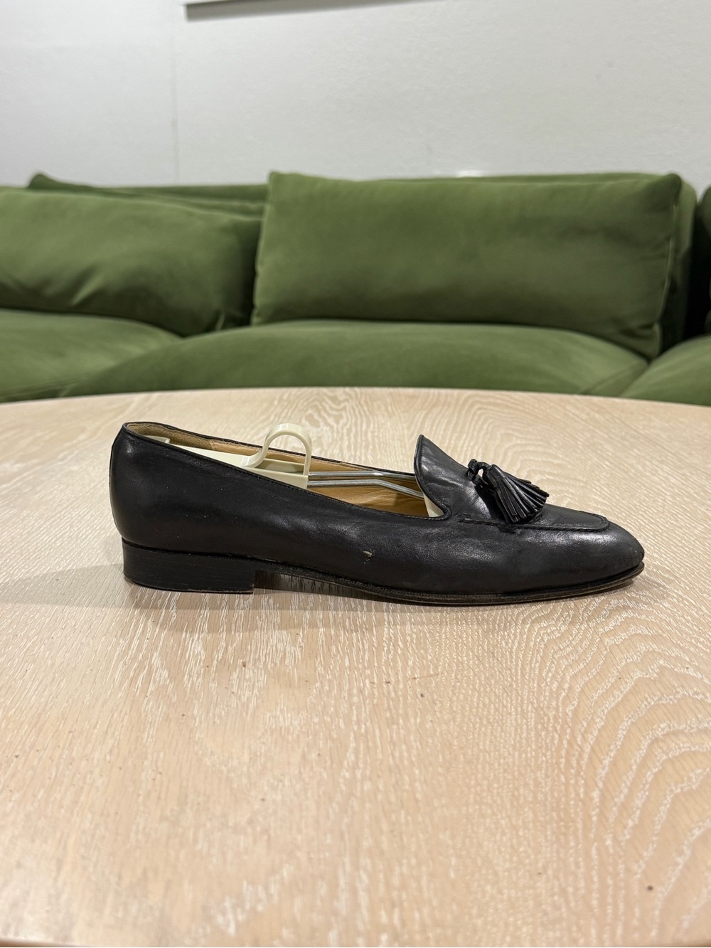 Gucci Black Leather Tassel Loafer Vintage - Women's Slip-On